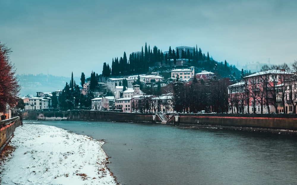 river beside buildings during daytime