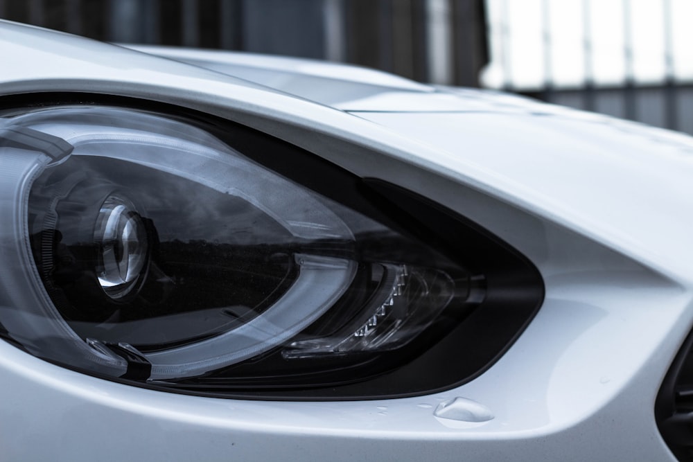 car headlight in shallow focus lens