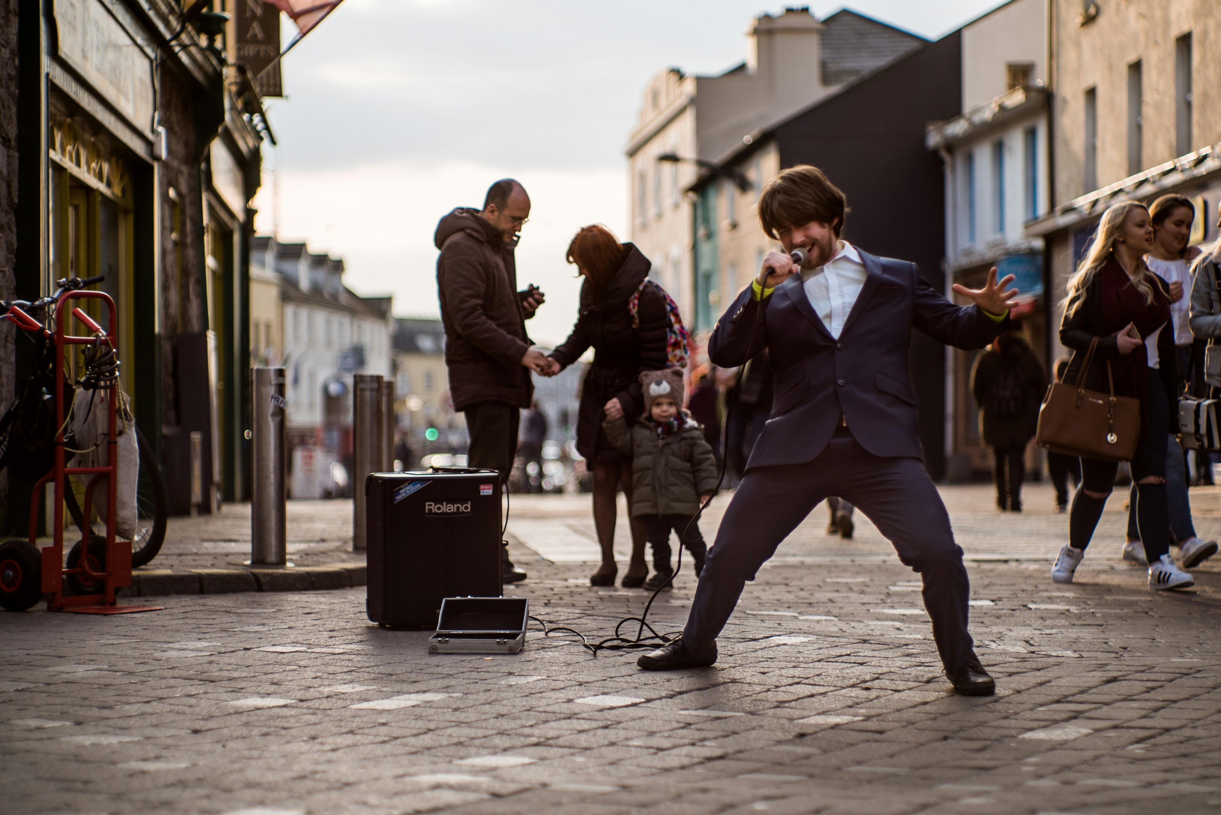 Giving it Socks in Shop Street, Galway City