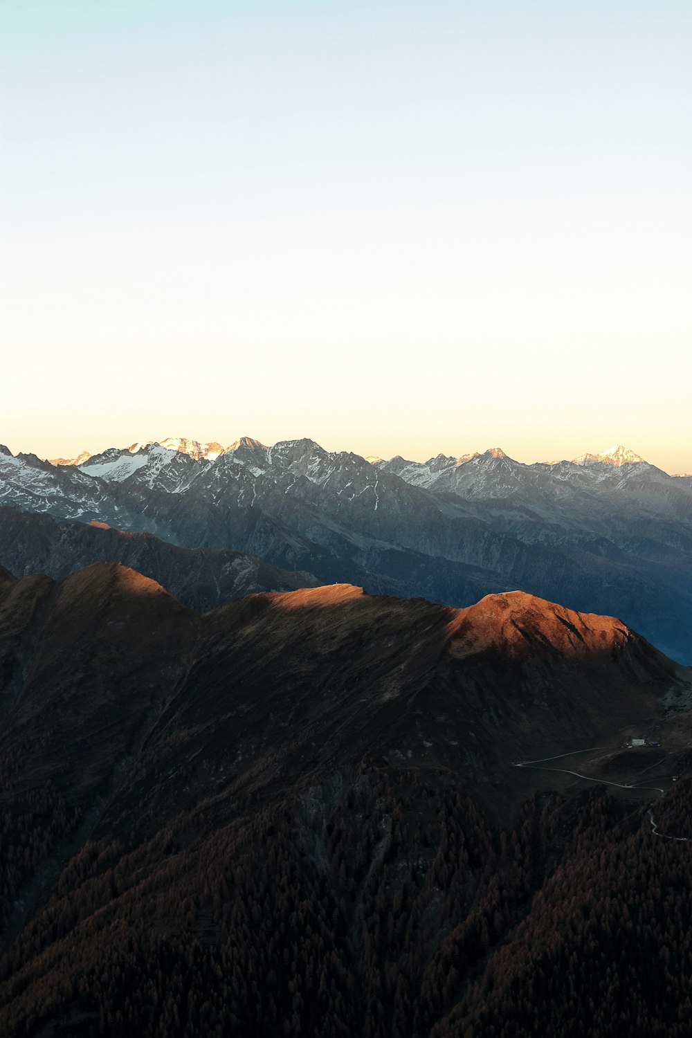 aerial shot of mountains