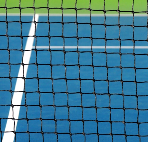 closeup photo of tennis net