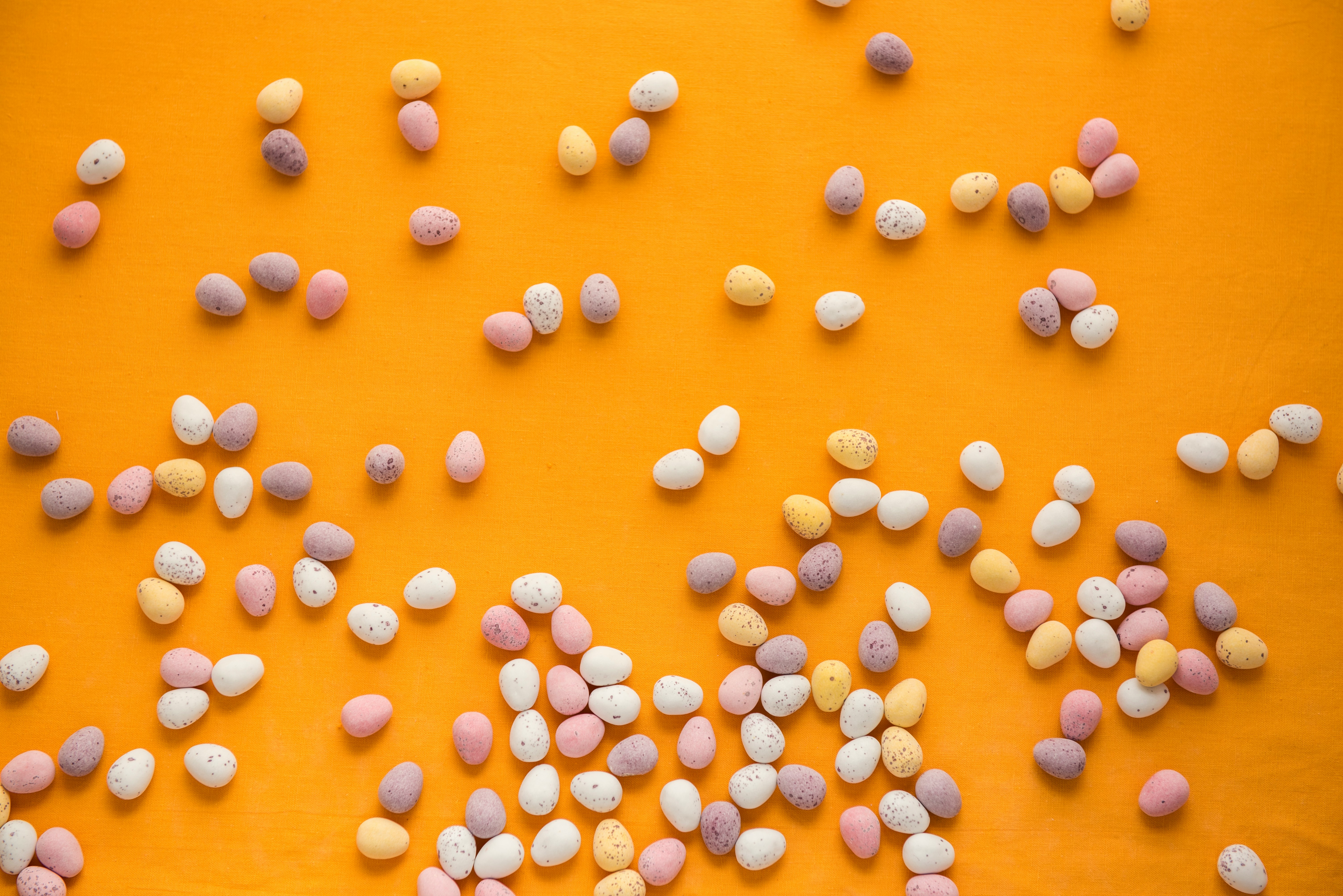 pebble stones on orange surface