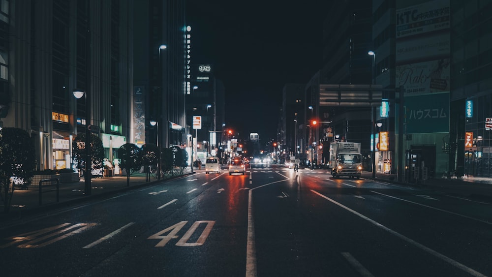 highway on city during nighttime