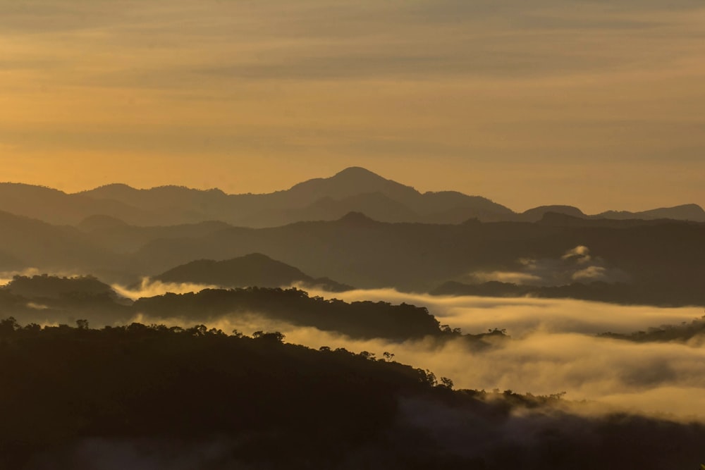 silhouette photo of mountains