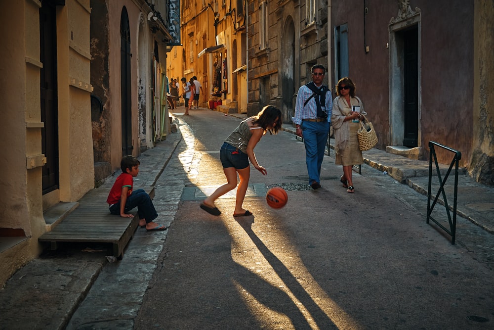 girl playing ball