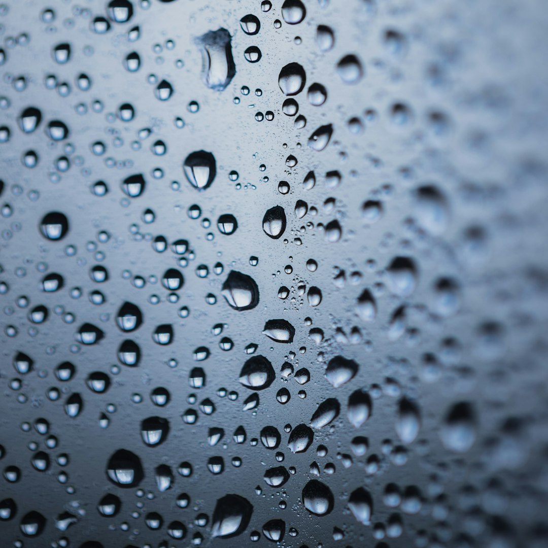 water droplets on glass panel