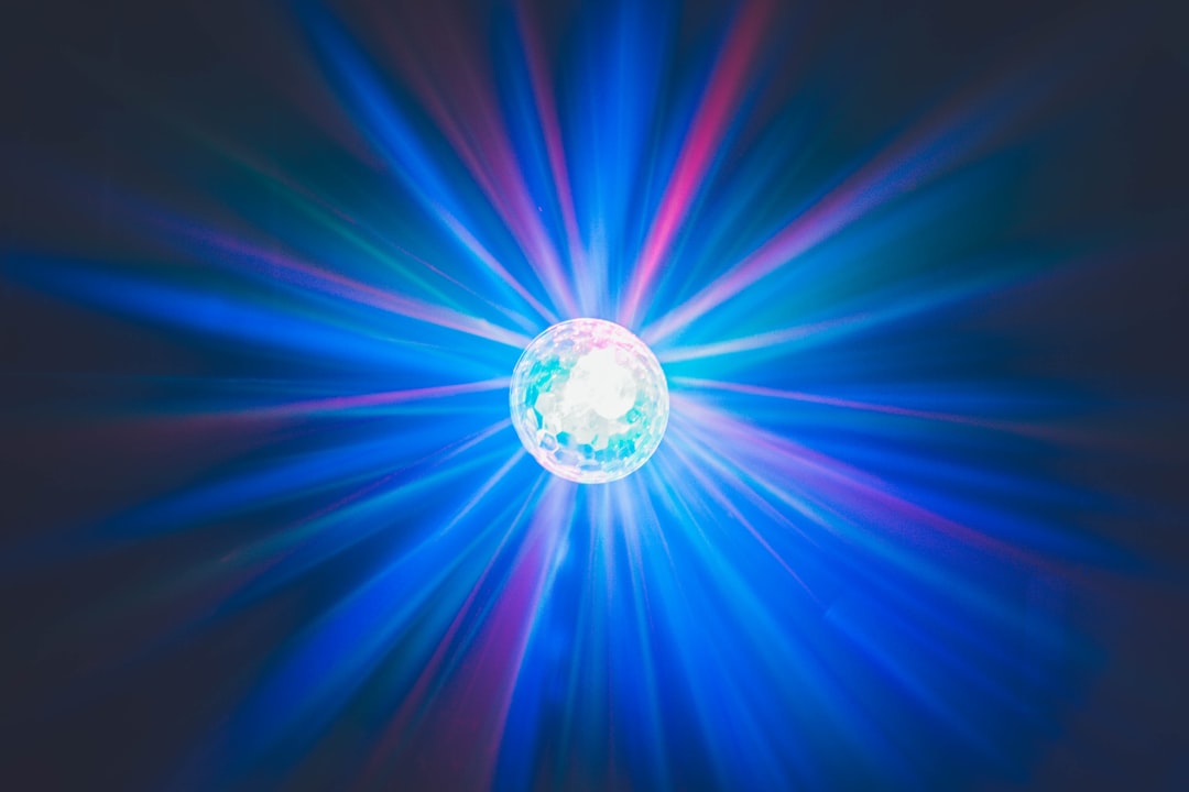 blue, red, and purple disco light