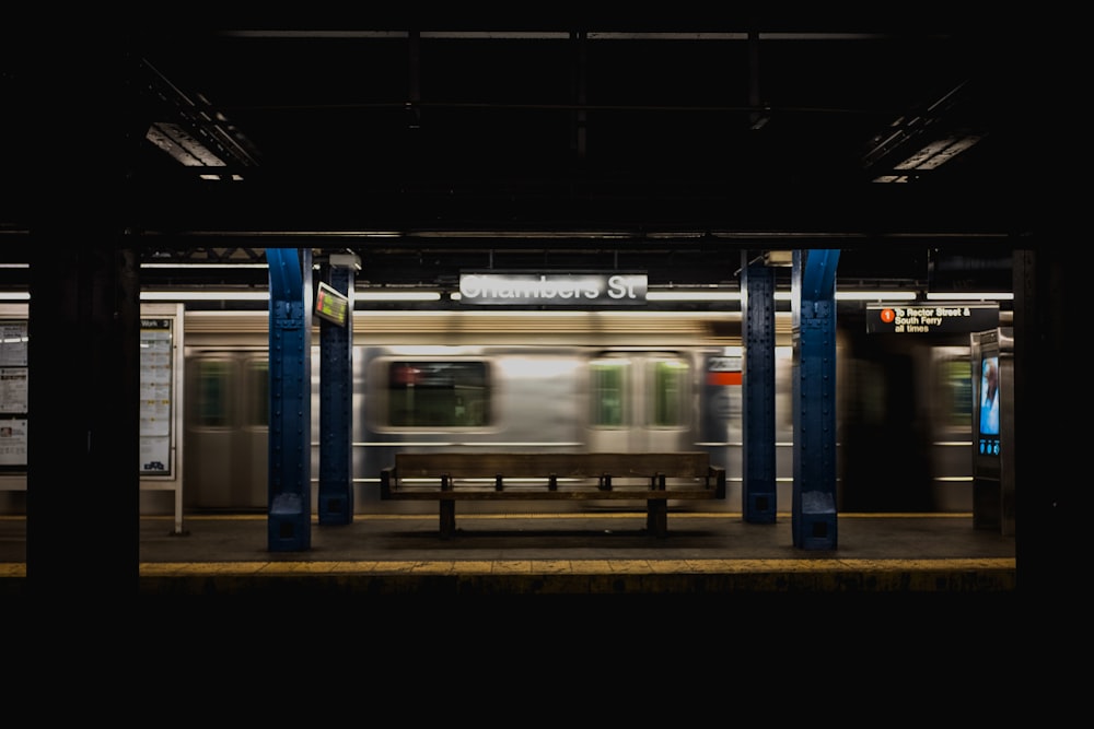 time lapse photography of subway train