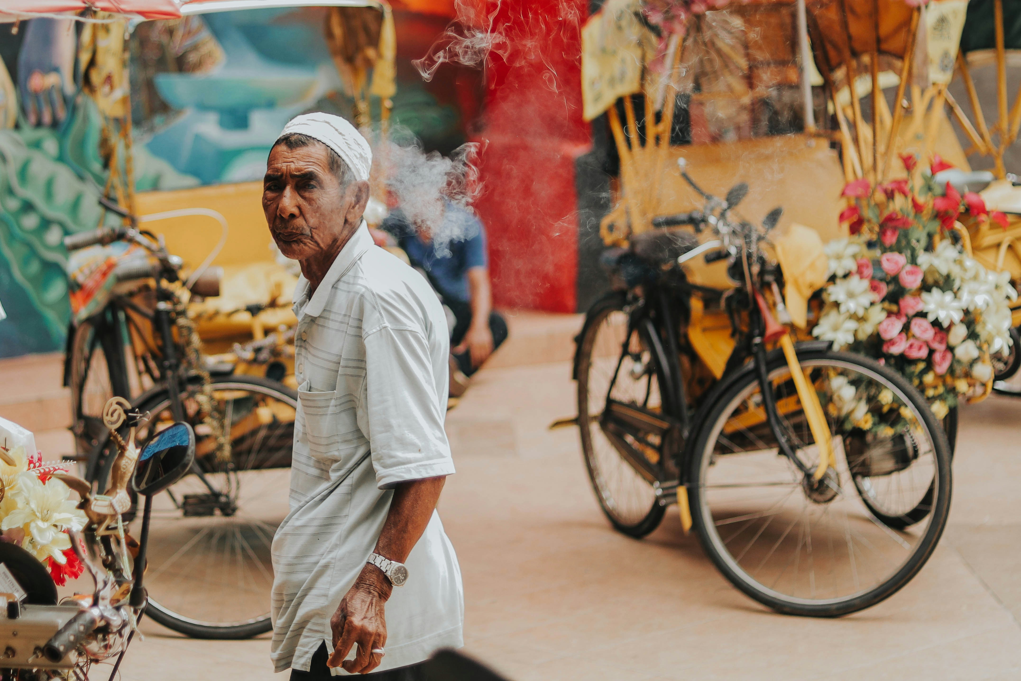 Man with smoke