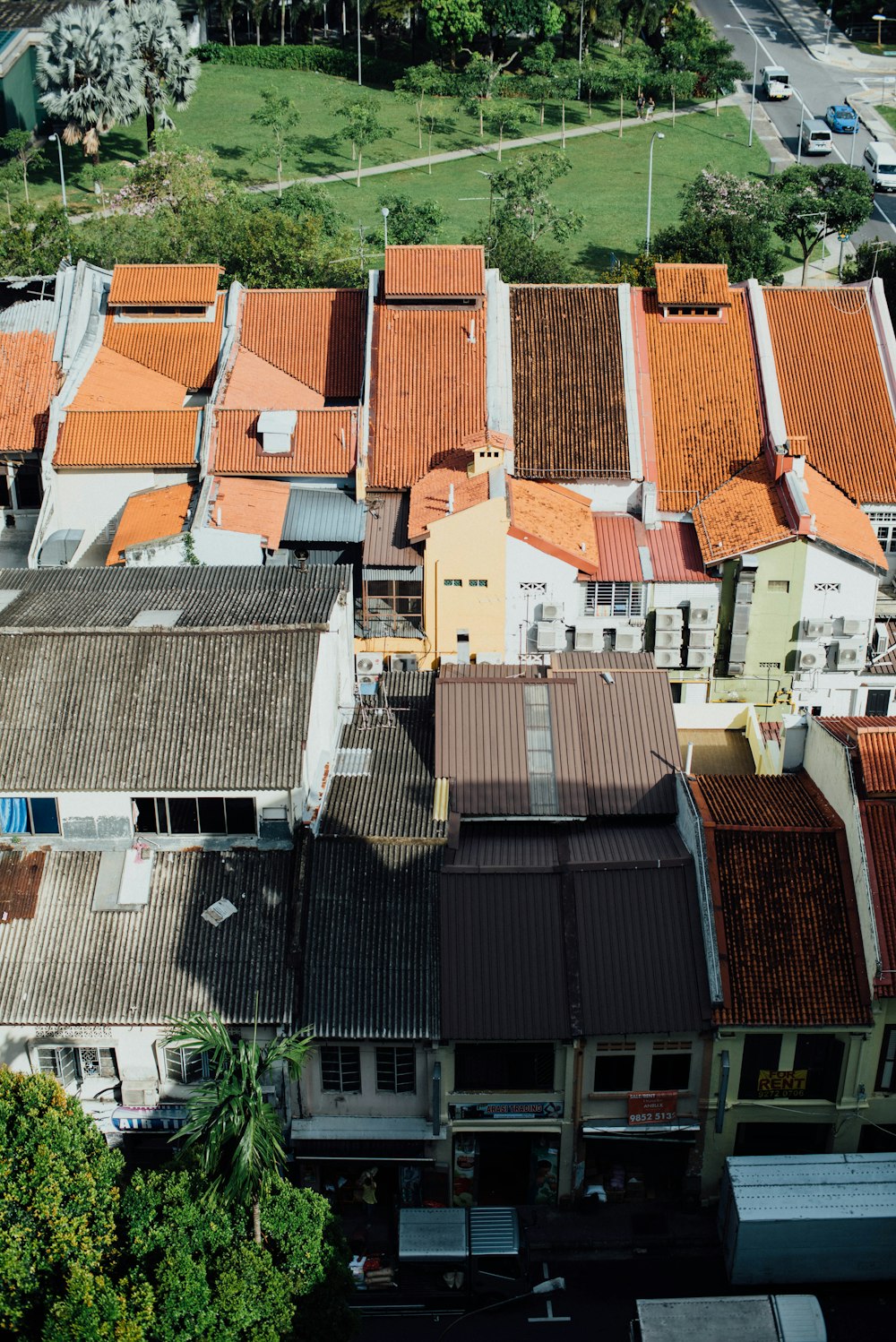 aerial view of house village