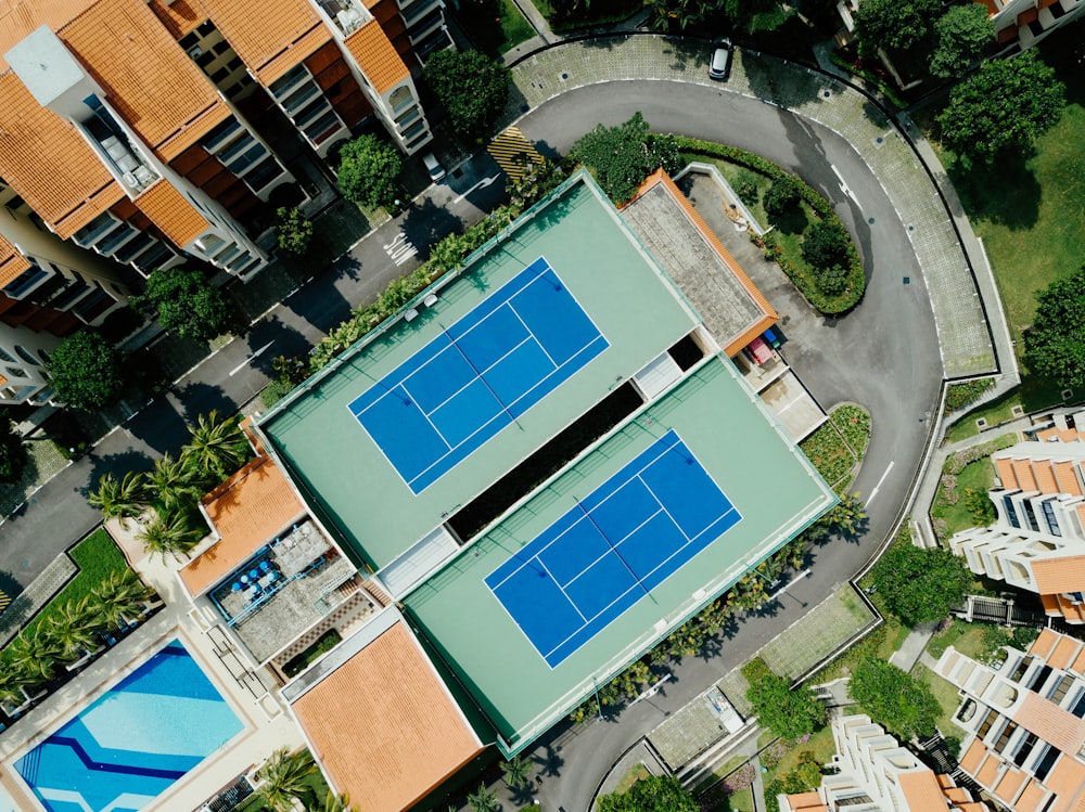 aerial view of concrete building