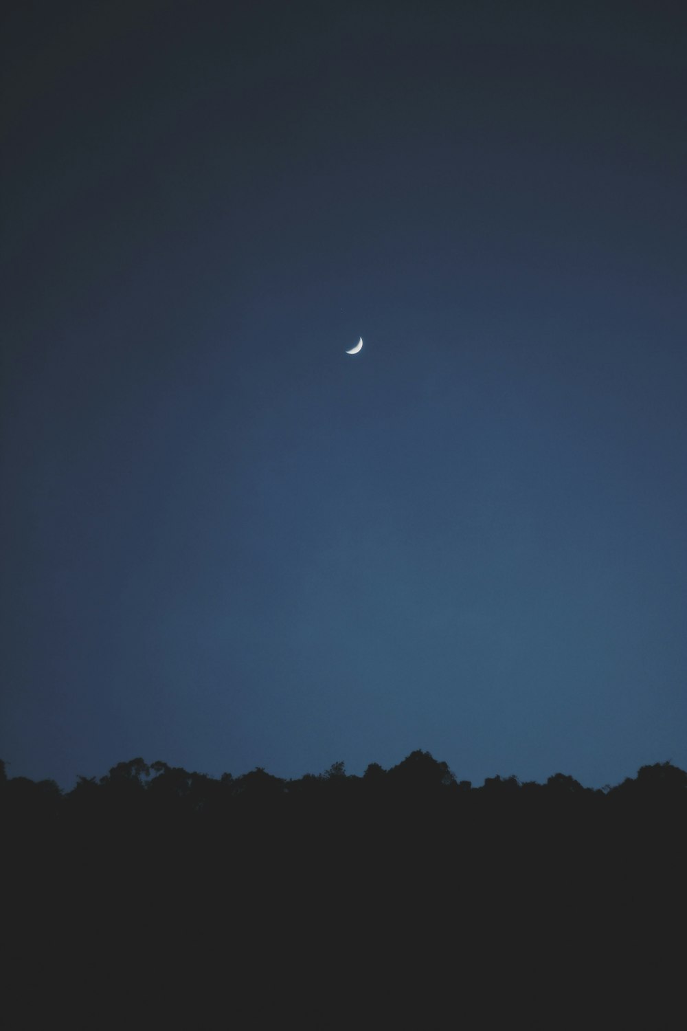 half-moon during nighttime