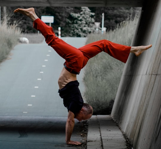 man using hand stand in Leeuwarden Netherlands