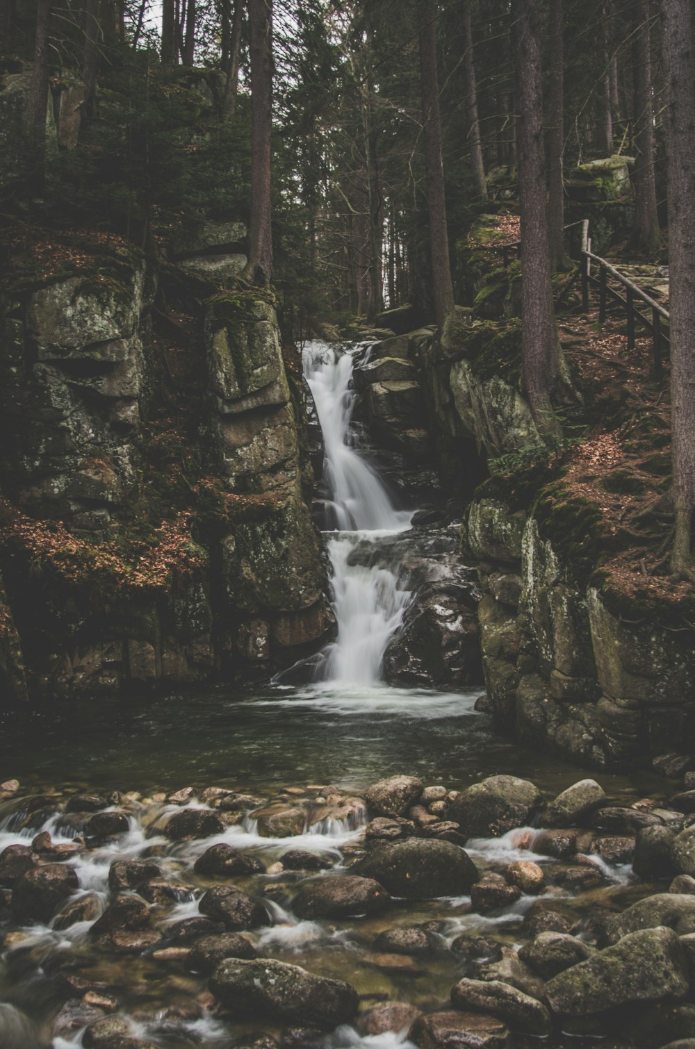 time lapse photography of waterfalls