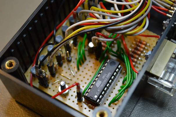 A detailed schematic diagram of a microcontroller project