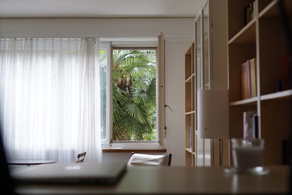 white window curtain