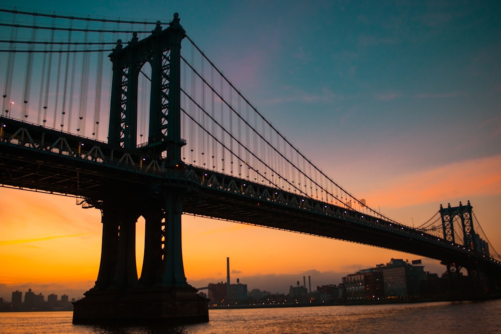 silhouette del ponte di Brooklyn