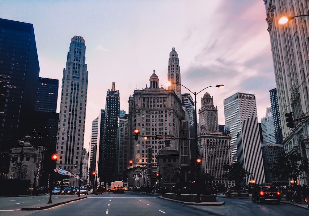 low angle photography of high raise buildings