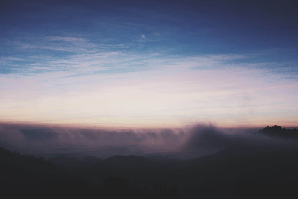 aerial photography mountains during golden hour