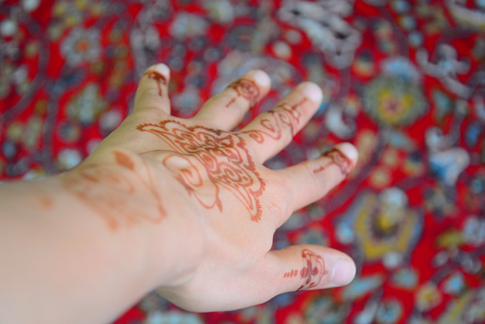 person with mehndi tattoo