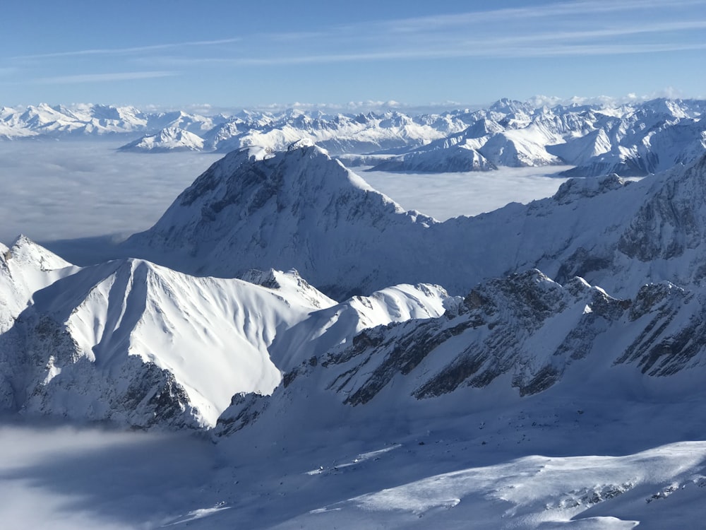 mountain covered by snow