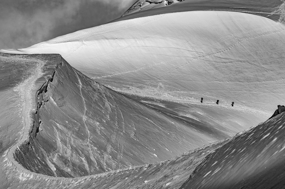 grayscale photo of mountain