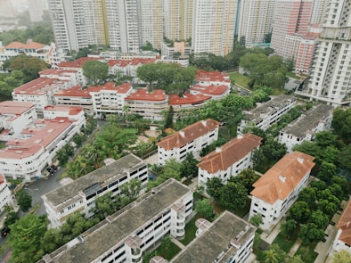 aerial photo of buildings