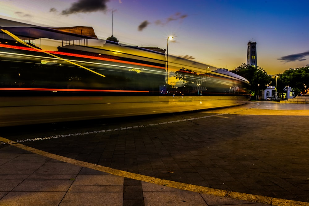 time lapse photography of train