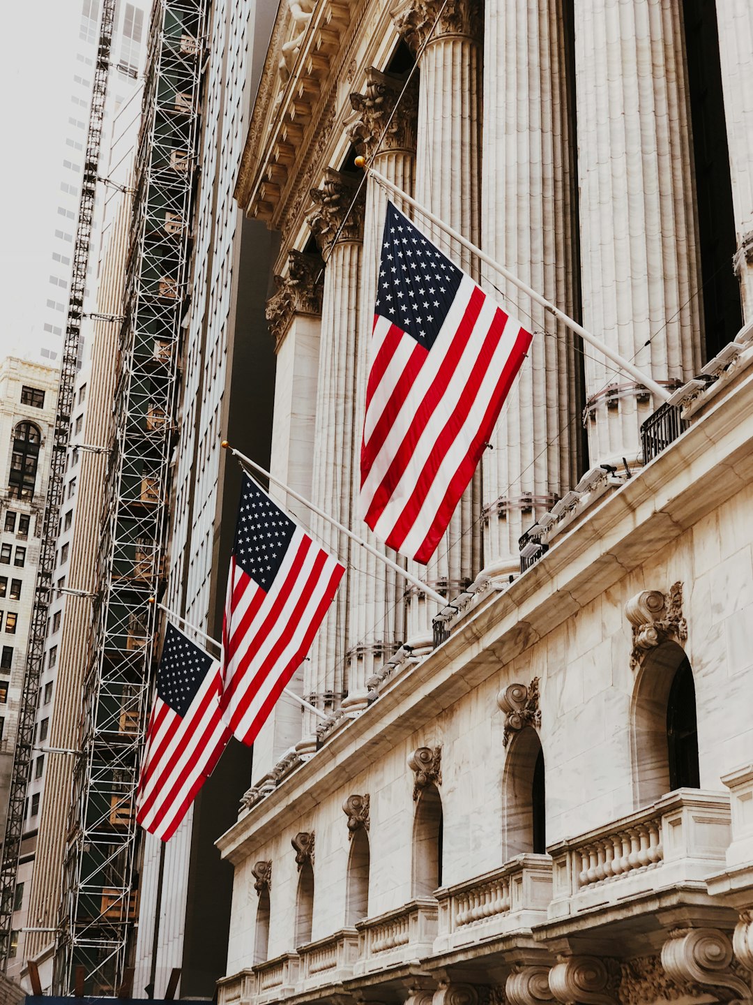 three american flags