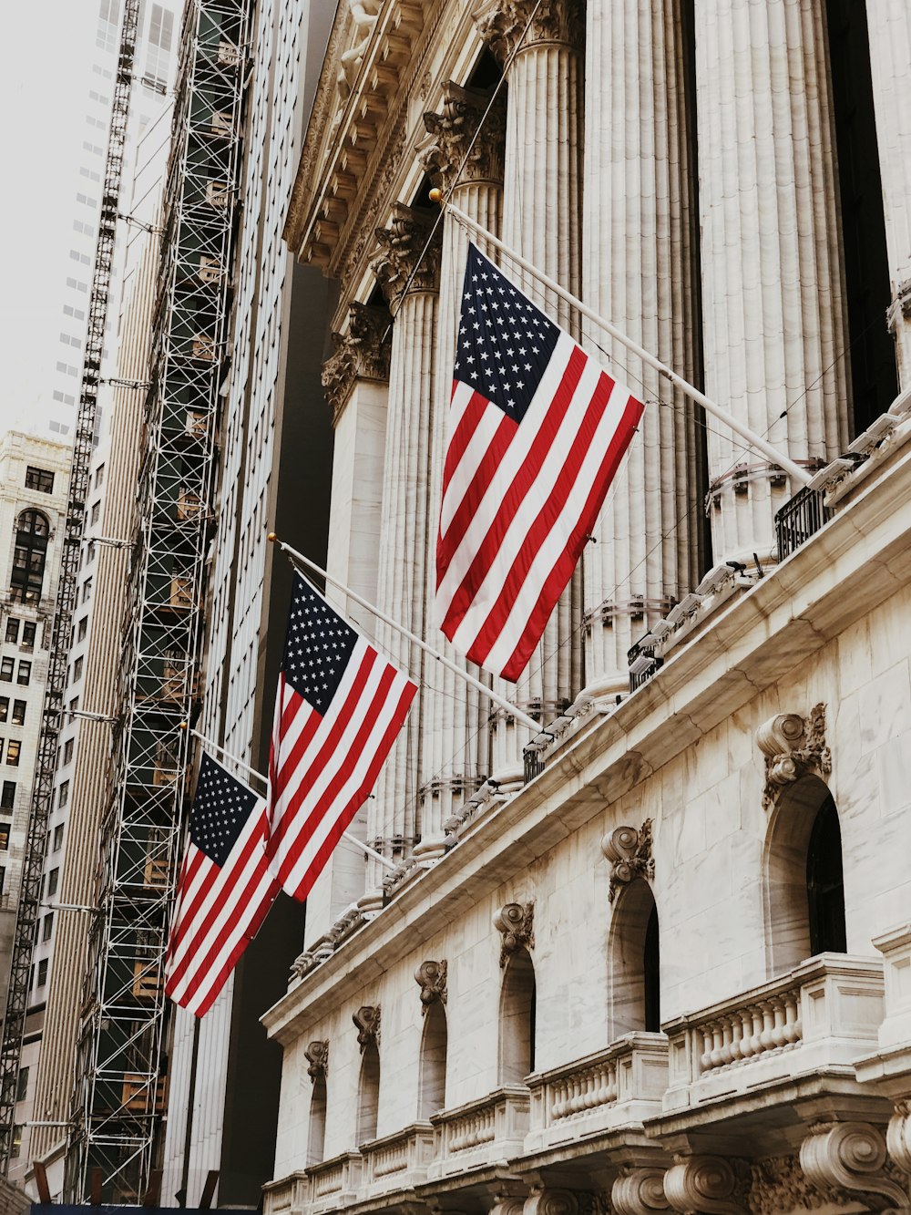 Trois drapeaux américains