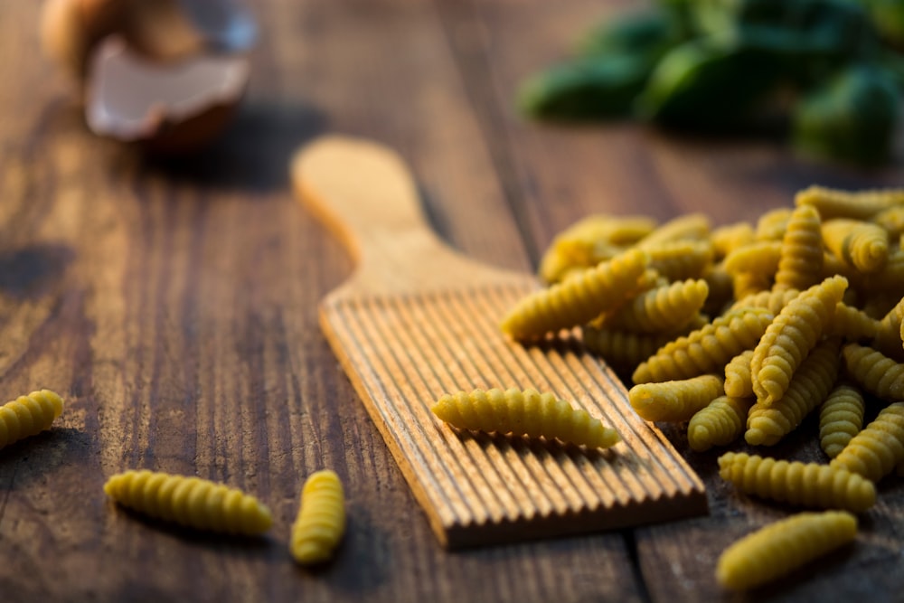 selective focus photography of spiral yellow fruit