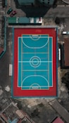 aerial view of soccer field