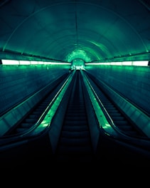 empty tunnel escalator