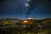 landscape photography of black mountains