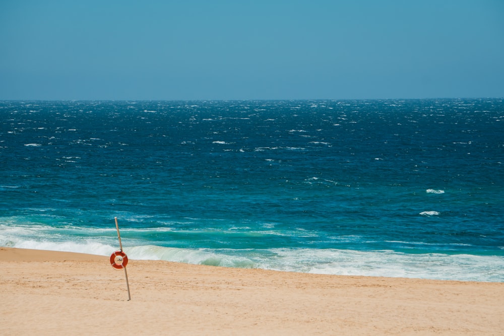 bâton sur le sable près du rivage