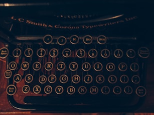 black and brown typewriter