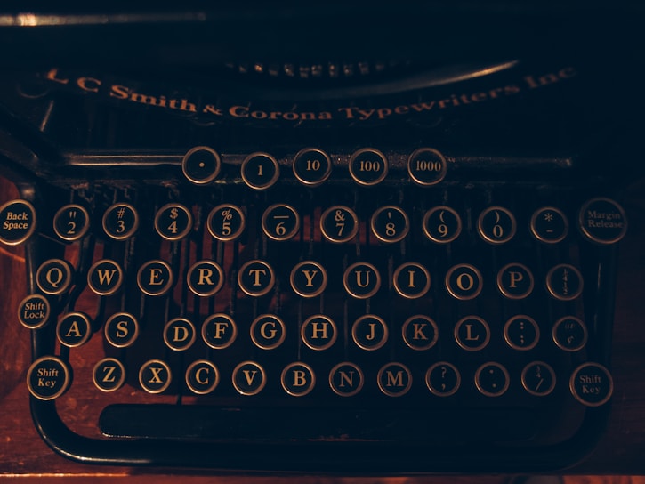 black and brown typewriter