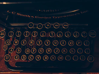 black and brown typewriter