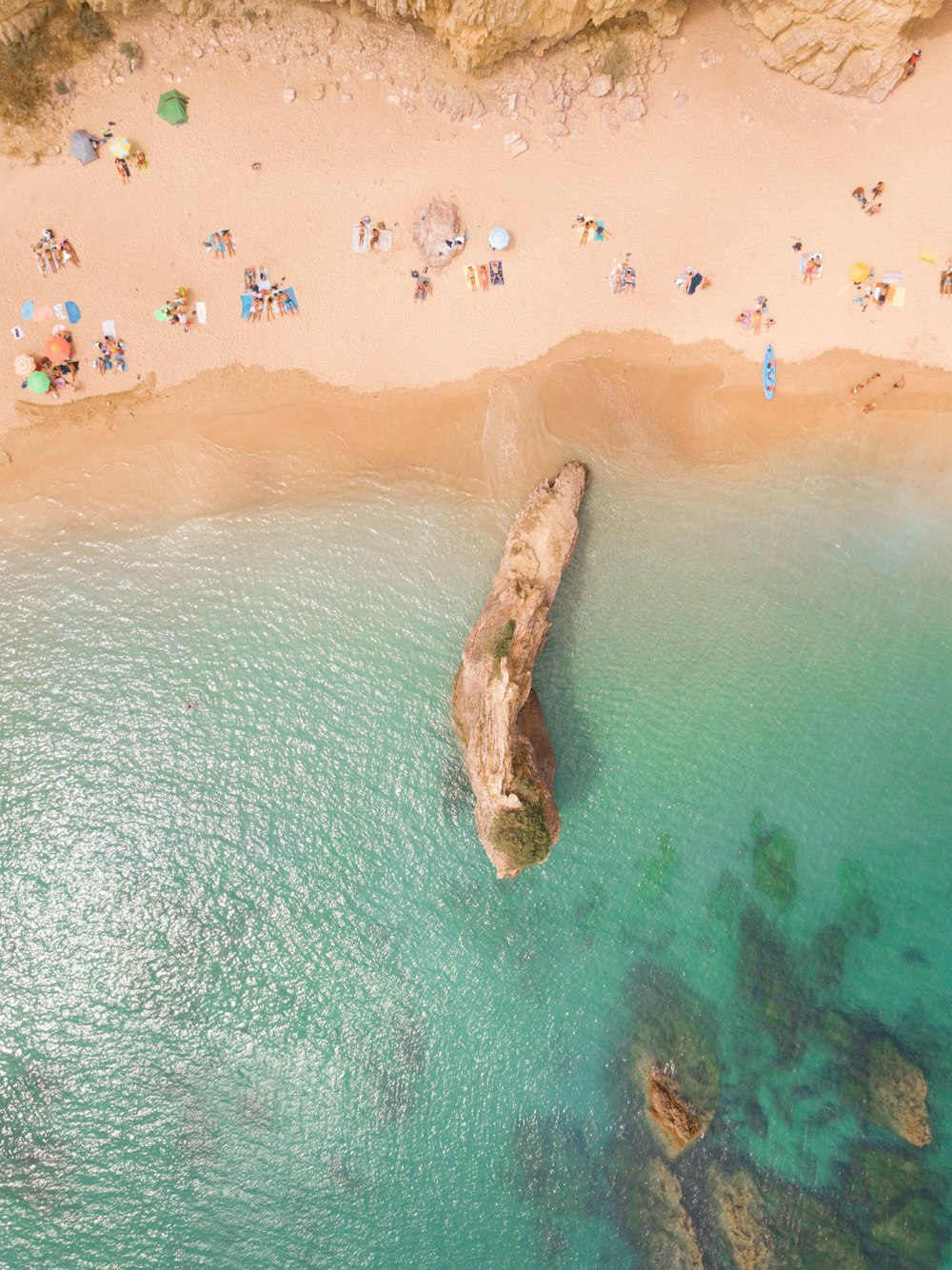 bird's eye view of seashore