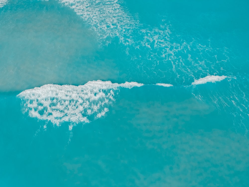 aerial view of ocean waves