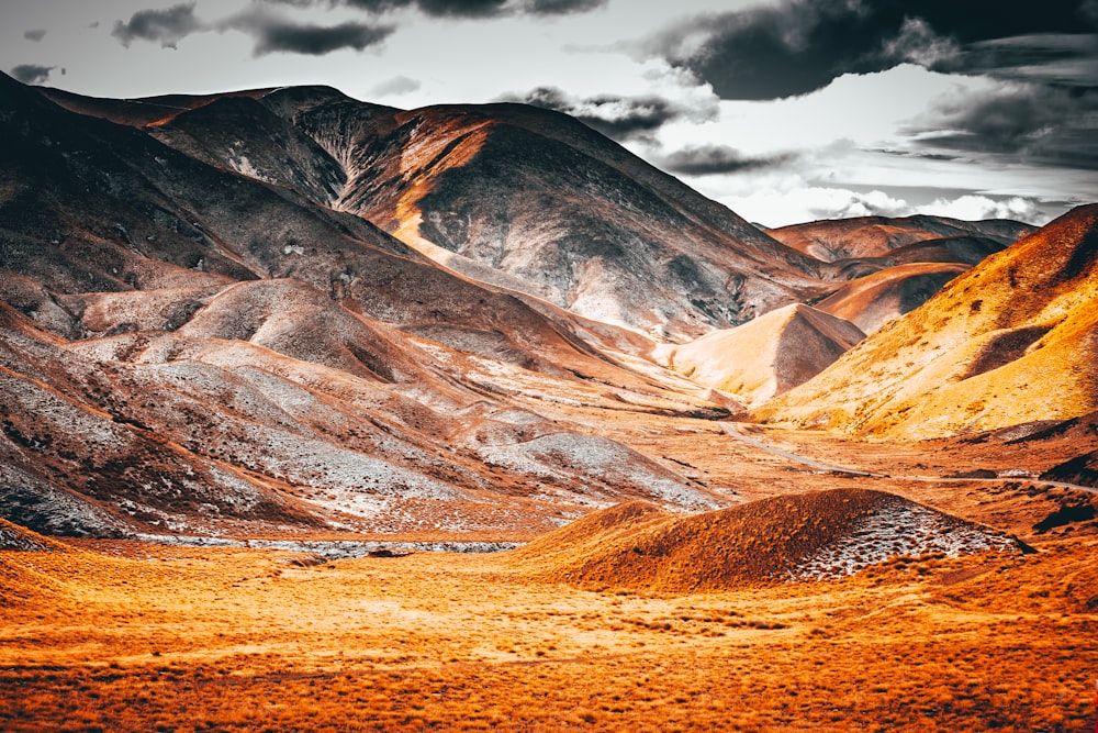 gray and orange mountain