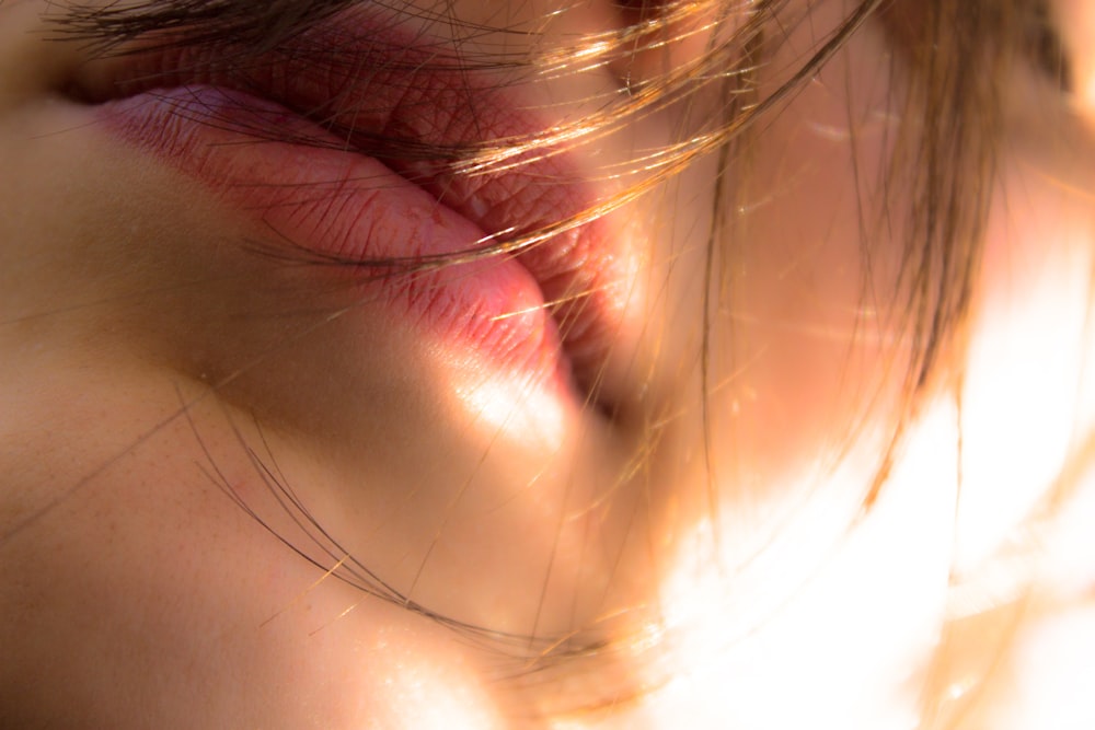 closeup of woman's lips