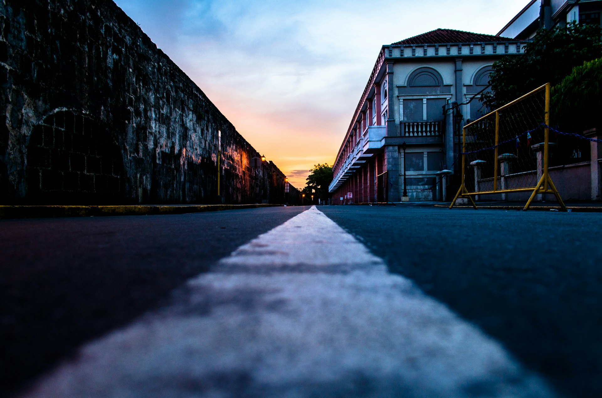 Historic stone walls and cobblestone streets of Intramuros, Manila