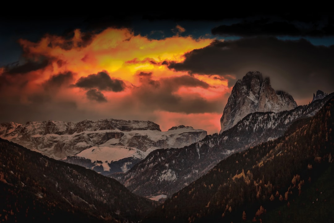 mountain during sunset