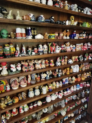 A set of unique salt and pepper shakers displayed elegantly.