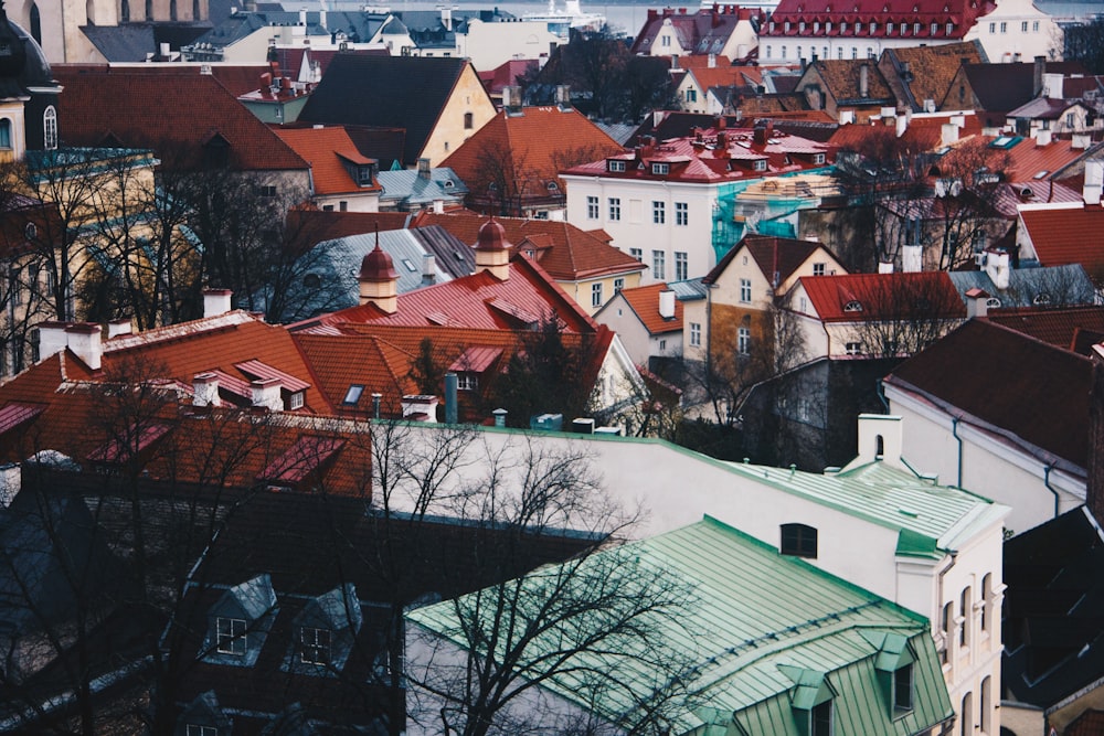 aerial view of houses