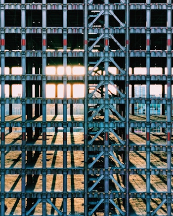 gray steel building frame