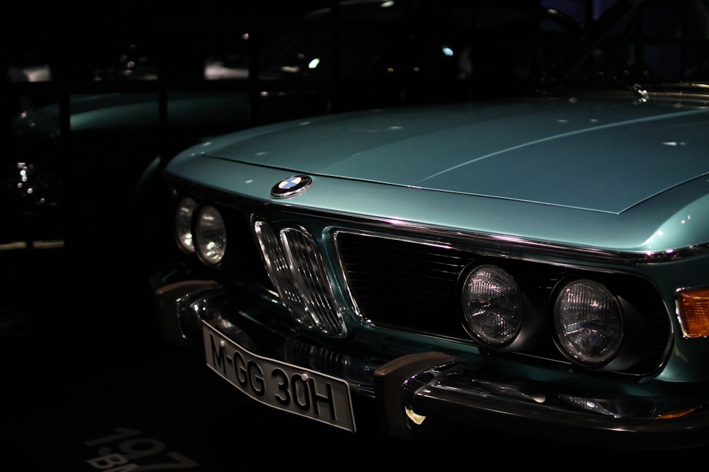 classic teal BMW car