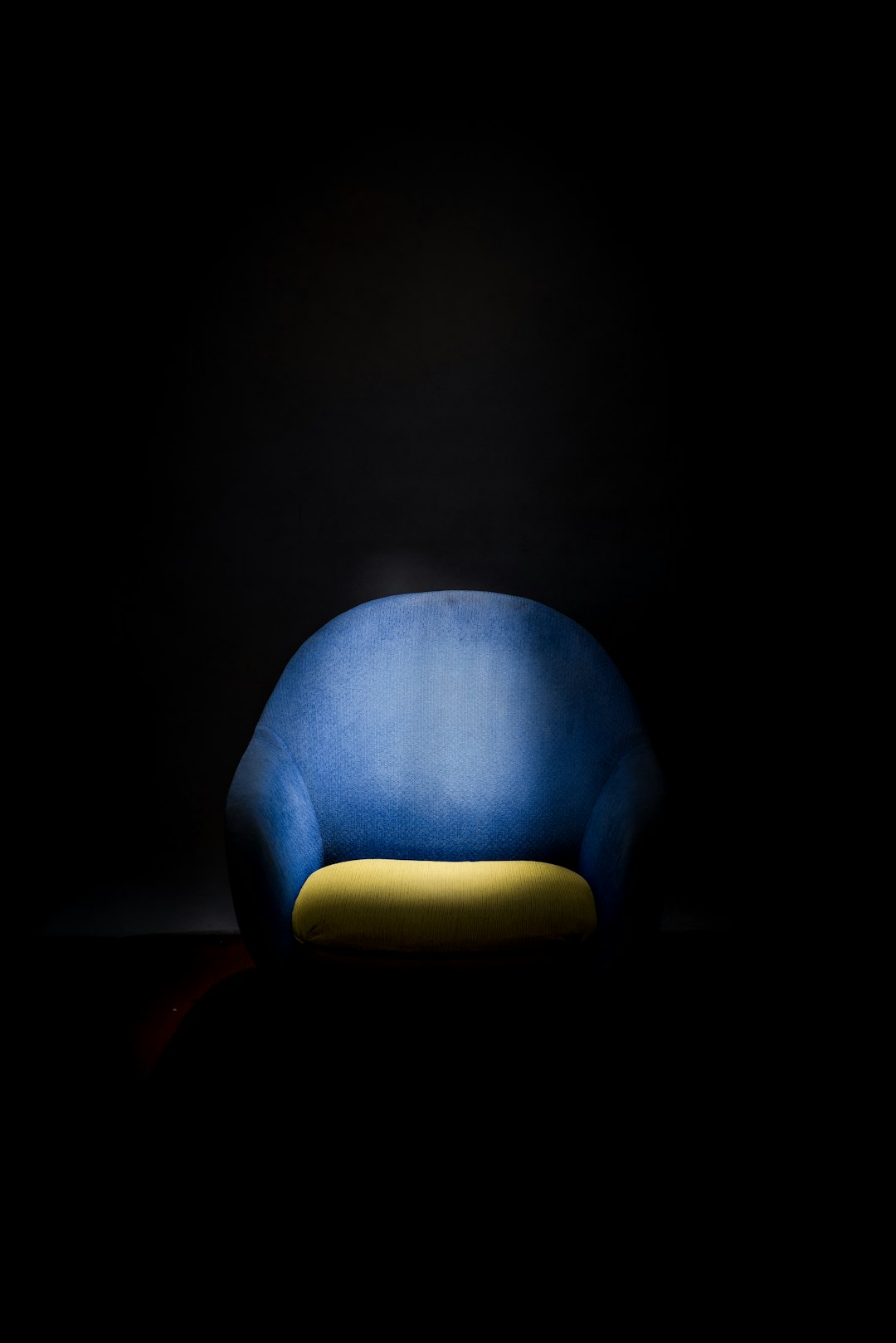 blue and yellow armchair
