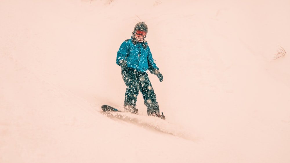 person using snowboard